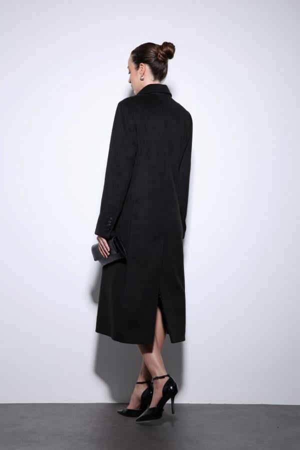 StarinciKadın Kaban Klasik Model Cepli Siyah