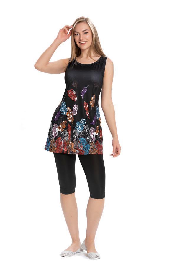 Starinci MayoLikralı Sıfır Kol Tesettür Mayo Siyah Alt Detay