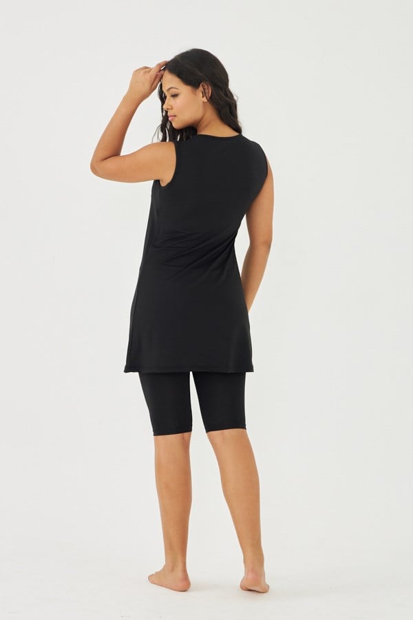 Starinci MayoStarinci Kolsuz Tesettür Mayo Siyah Desensiz