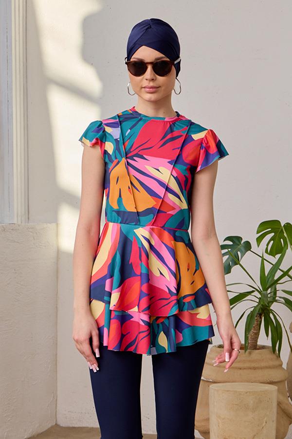 Starinci MayoYarı Kapalı Mayo Likralı Mendil Kol Fulya Renk Paleti