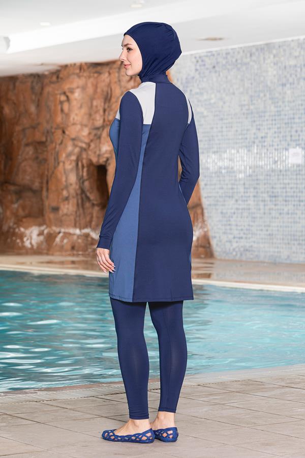 Armes Tesettür Mayo Likralı Parçalı Model Lacivert Garnili