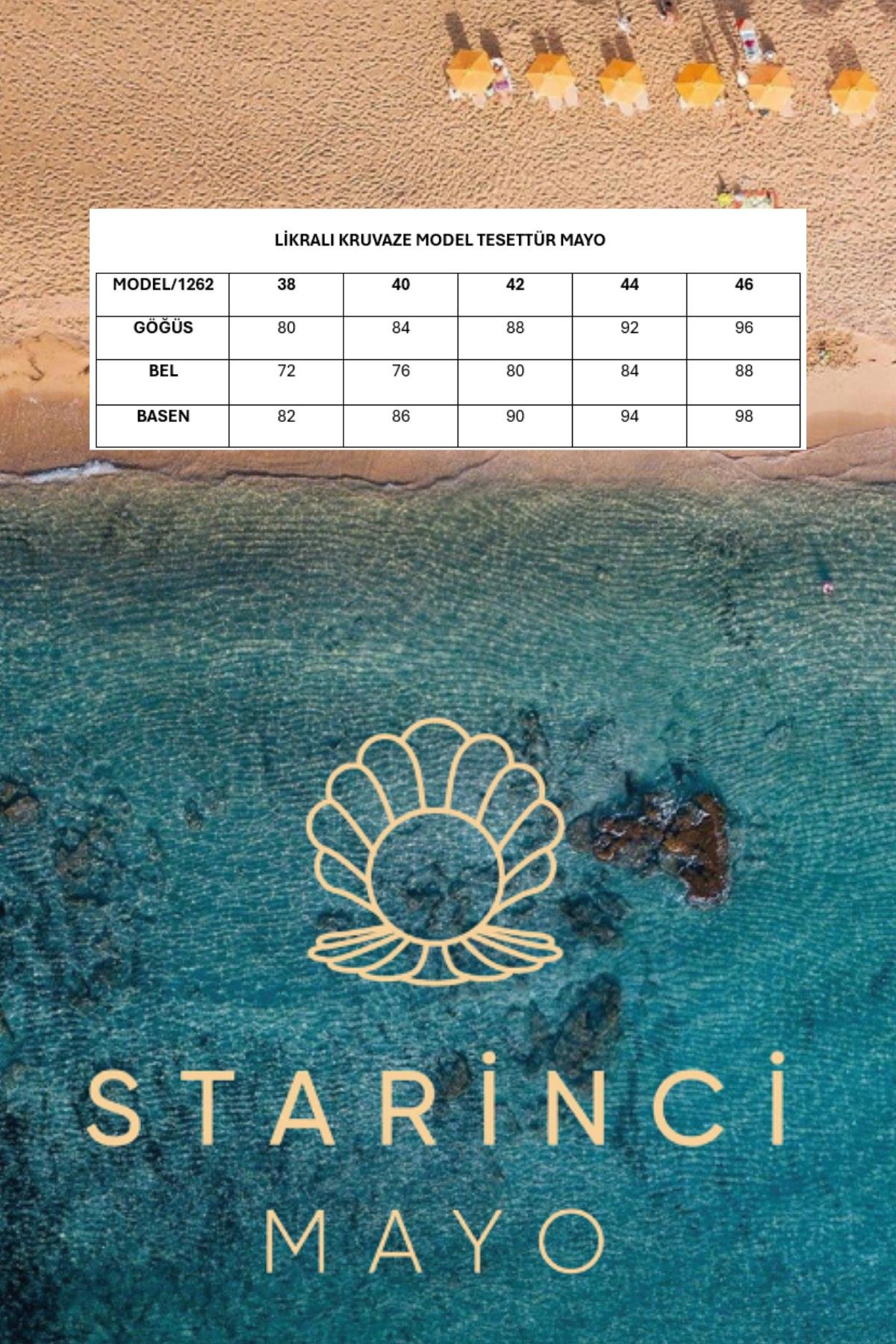 Starinci MayoTesettür Mayo Likralı Kruvaze Tasarım Kaftanlı Siyah