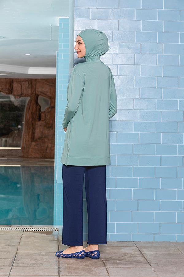 Armes Tesettür Mayo Likralı Kanguru Cepli Turkuaz
