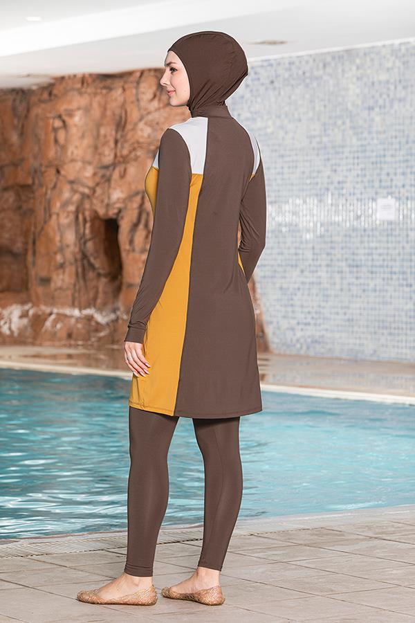 Armes Tesettür Mayo Likralı Parçalı Model Karamel