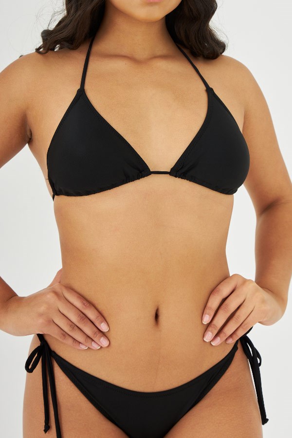 Starinci MayoStarinci Bağlamalı Üçgen Siyah Bikini Takımı 
