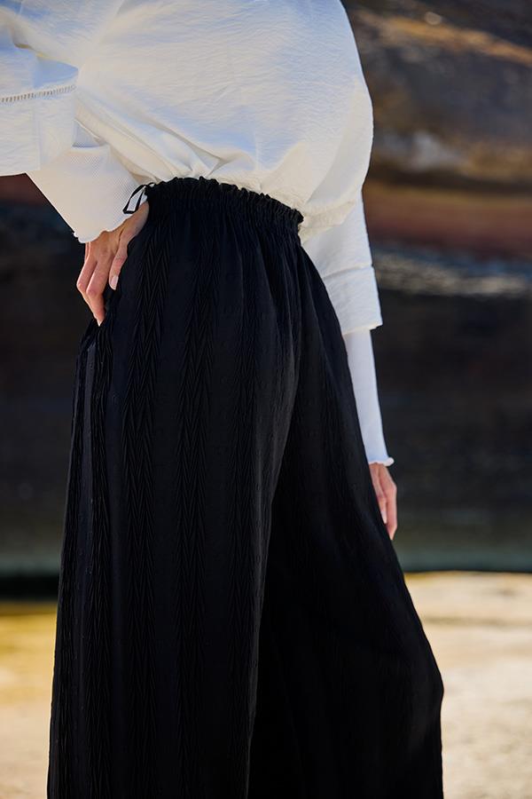 KatreKadın Pantolon Ayrobin Kumaş Siyah Puantiyeli