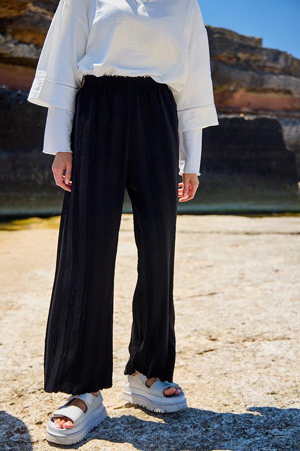 KatreKadın Pantolon Ayrobin Kumaş Siyah Puantiyeli