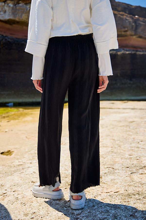 KatreKadın Pantolon Ayrobin Kumaş Siyah Puantiyeli