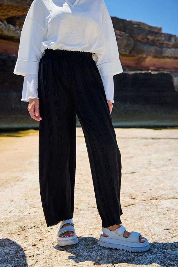 KatreKadın Pantolon Ayrobin Kumaş Siyah Puantiyeli