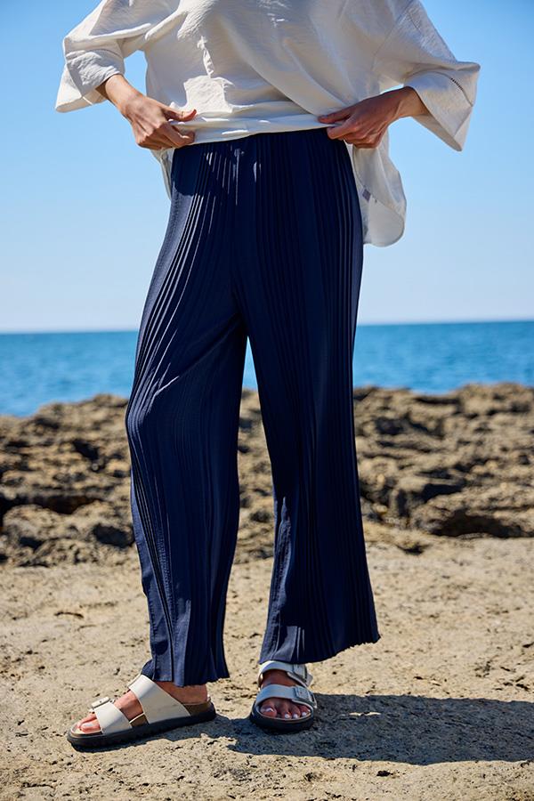 KatreKadın Pantolon Geniş Paçalı Lacivert