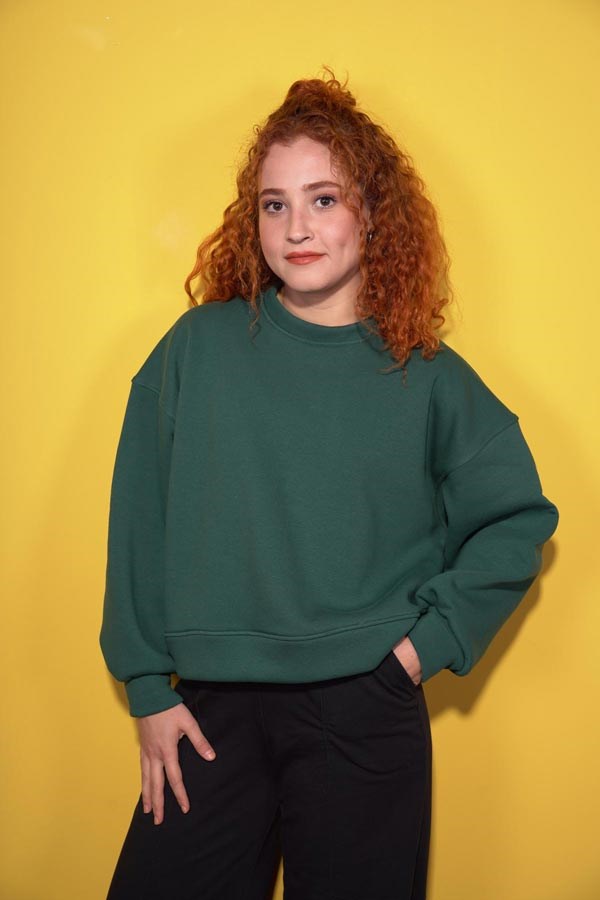 Starinci MayoStarinci Kadın Oversize Basic Sweatshirt Crop Kesim