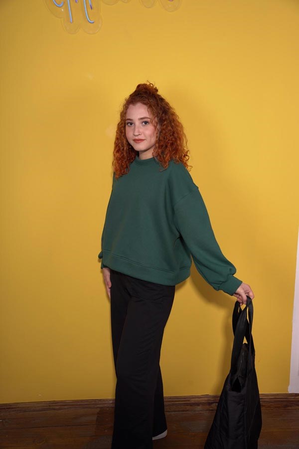 Starinci MayoStarinci Kadın Oversize Basic Sweatshirt Crop Kesim