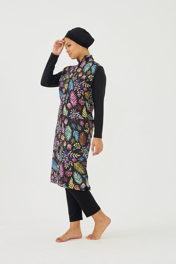 Starinci MayoStarinci Renkli Yapraklar Tam Kapalı Tesettür Mayo