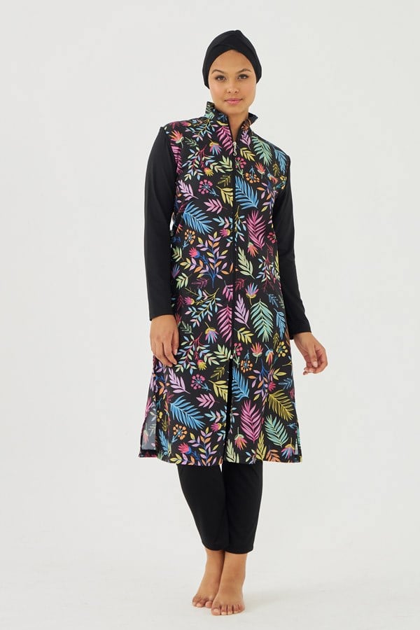 Starinci MayoStarinci Renkli Yapraklar Tam Kapalı Tesettür Mayo