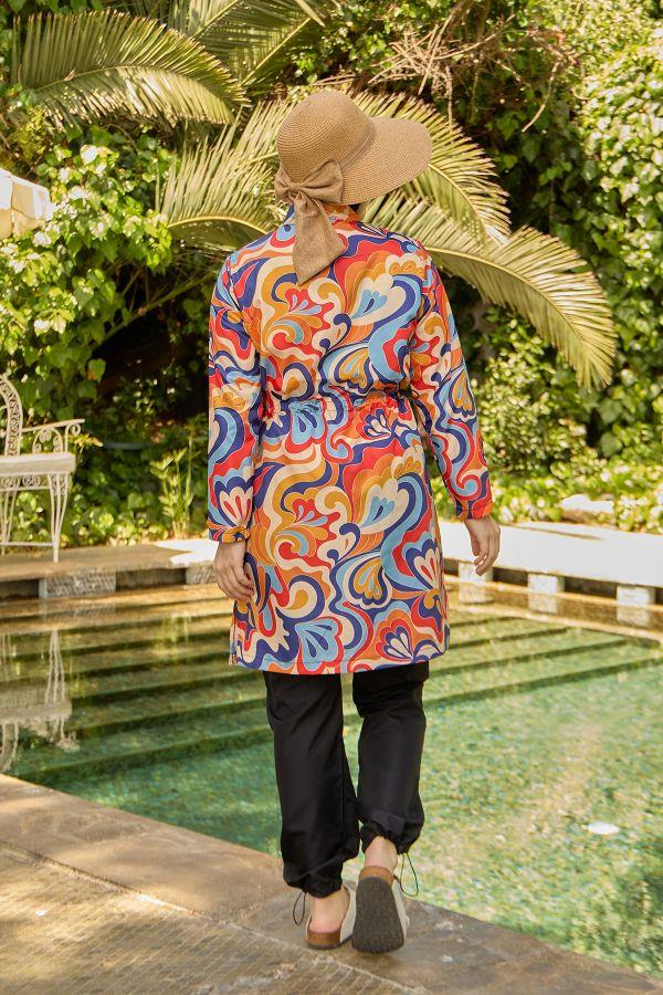 Starinci MayoTesettür Mayo Rahat Kesim Paraşüt Turuncu Renk Paletler