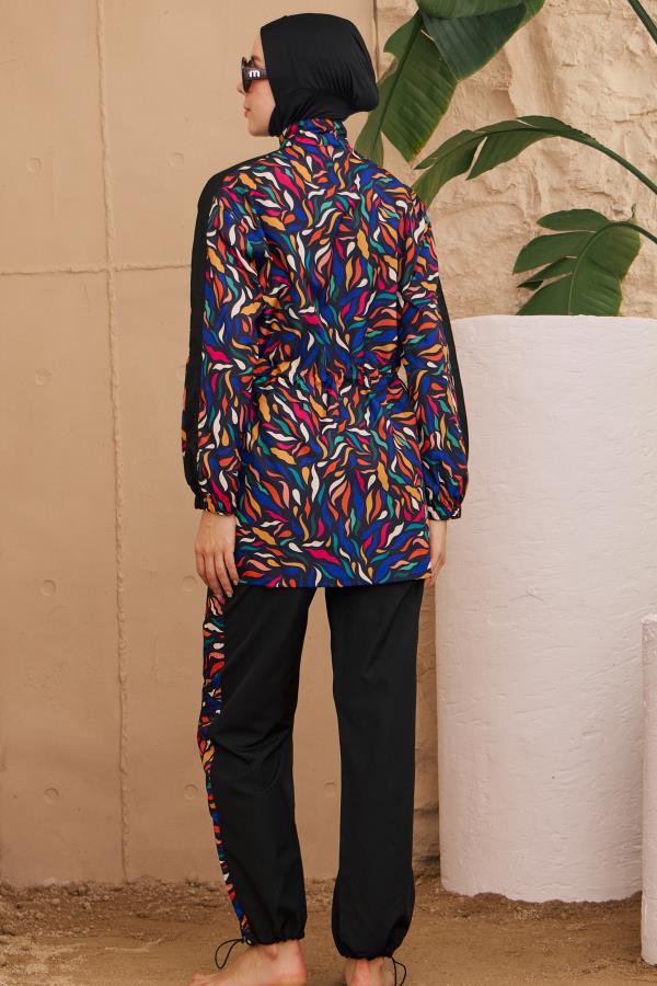 Starinci MayoTesettür Mayo Paraşüt Model Siyah Renkli Desenler 