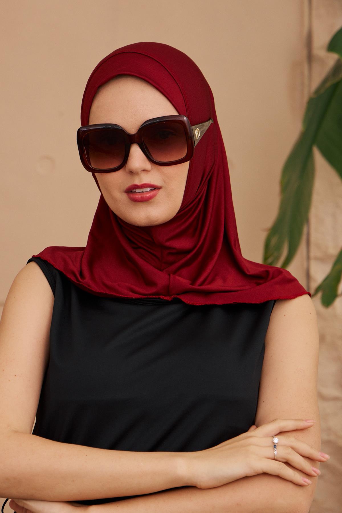 Starinci MayoEşarp Bone Bordo Mayo Kumaşından 