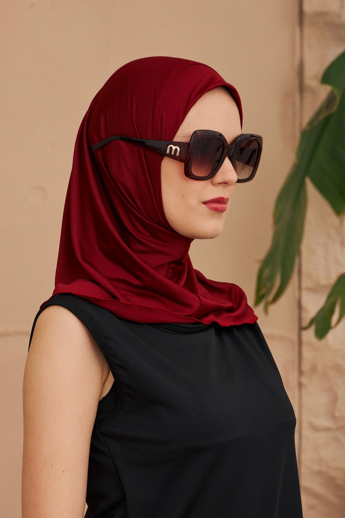 Starinci MayoEşarp Bone Bordo Mayo Kumaşından 