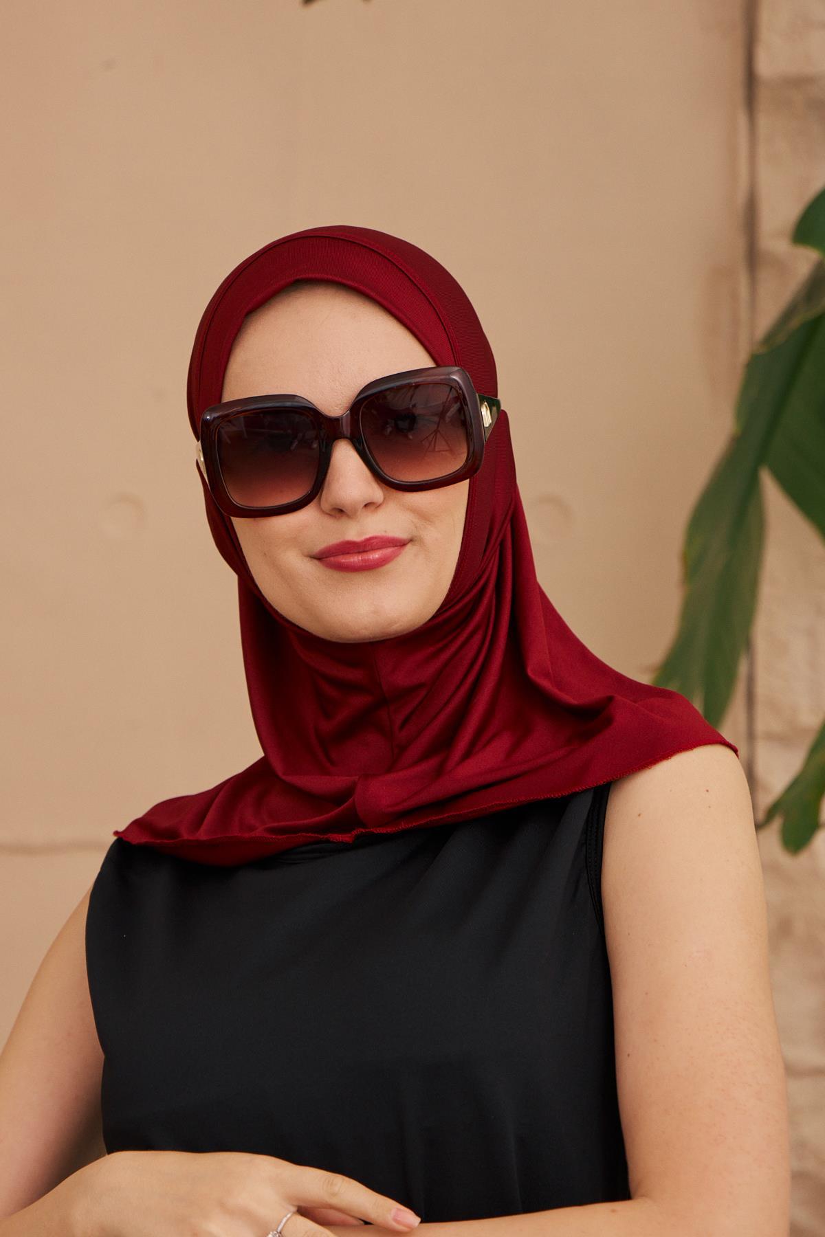 Starinci MayoEşarp Bone Bordo Mayo Kumaşından 
