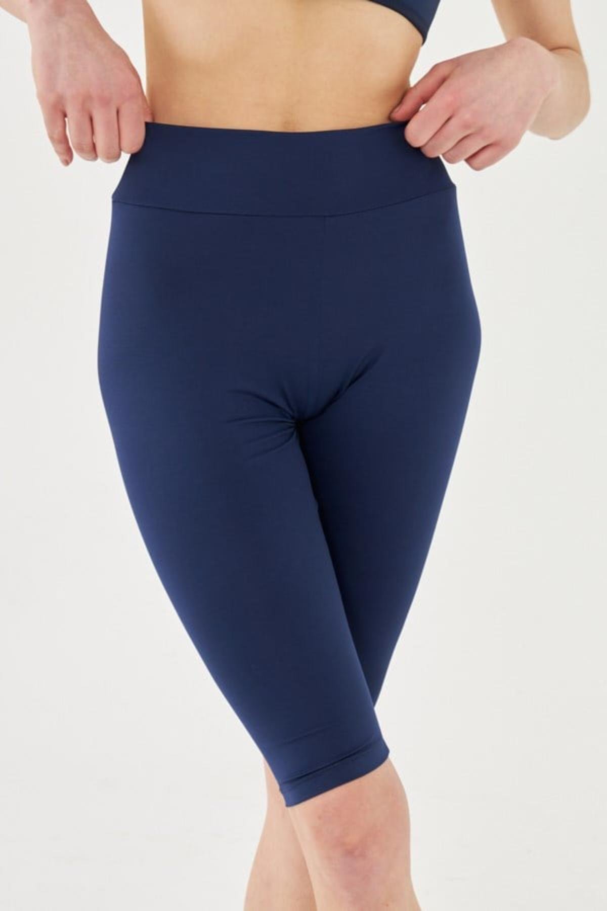 Starinci MayoMayo Tayt Yüksek Bel Likralı Lacivert Diz Seviyesi