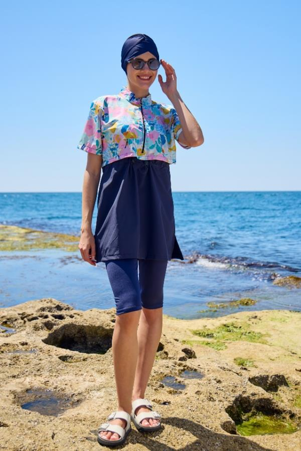 Starinci MayoTesettür Mayo Yarı Kapalı Kapaklı Soft Desen