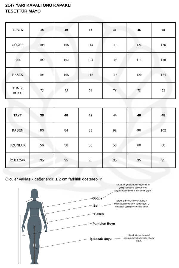 Starinci MayoTesettür Mayo Yarı Kapalı Kapaklı Soft Desen