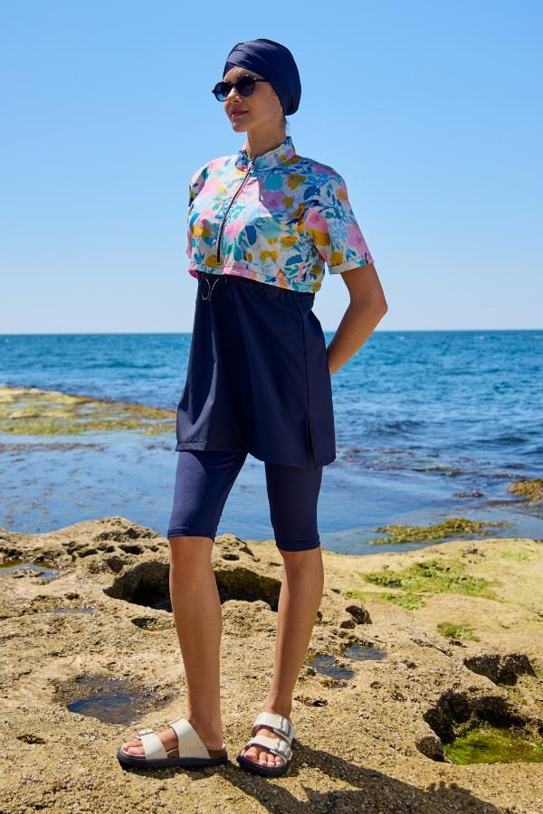 Starinci MayoTesettür Mayo Yarı Kapalı Kapaklı Soft Desen