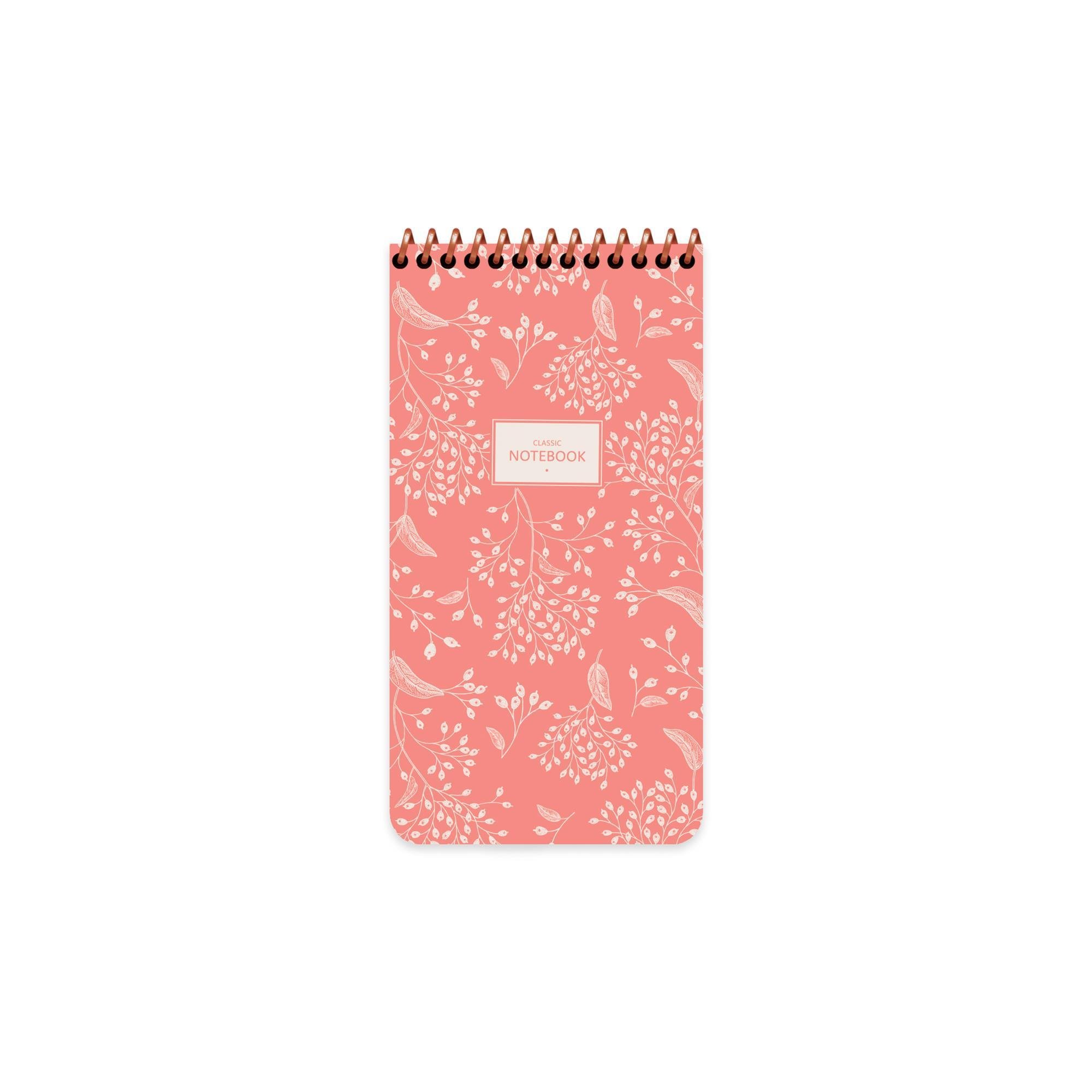 10x19 Çizgili Bloknot Pastel Flora Turuncu