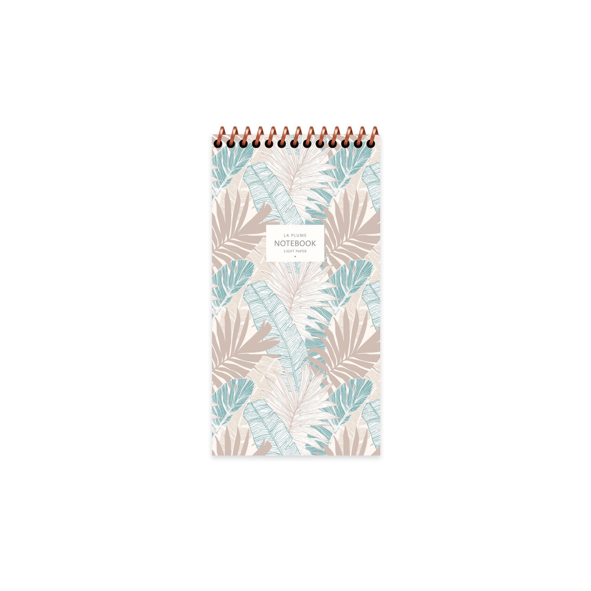 10x19 cm Çizgili Bloknot La Plume Leaves Mavi