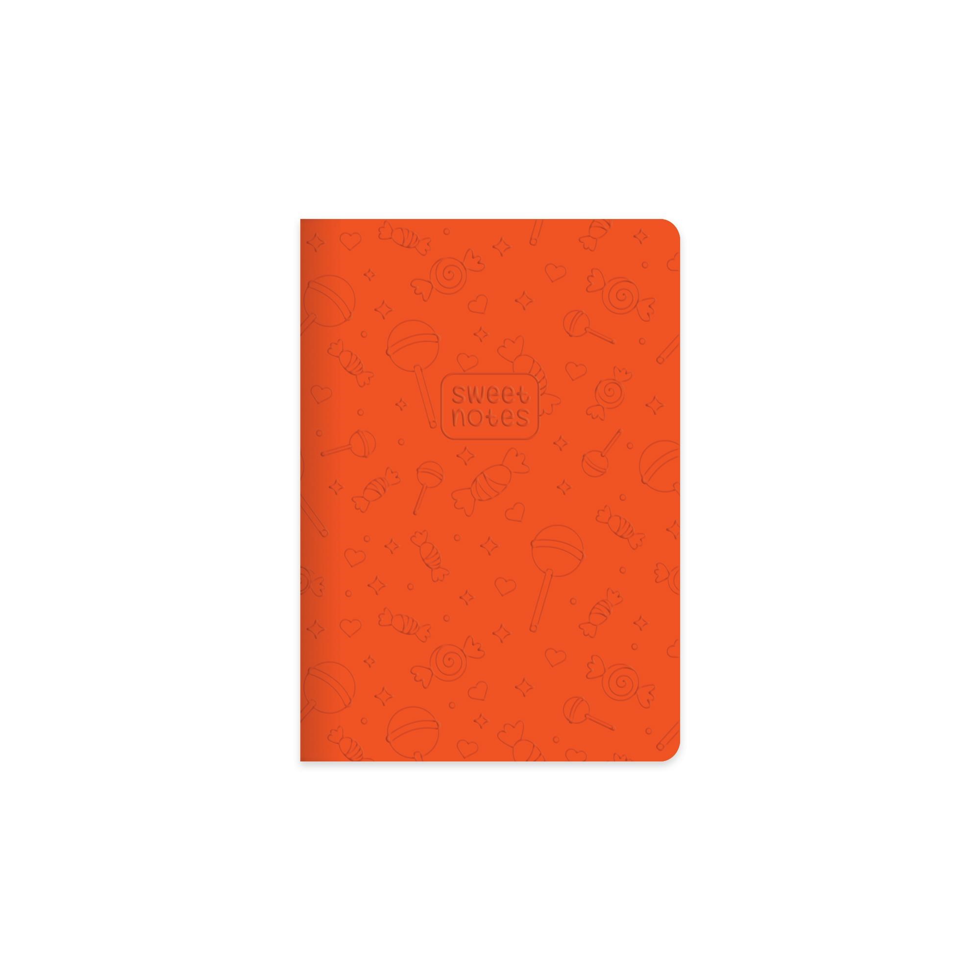 14x20 Ciltli Termo Deri Kapak Çizgili Neon Şeker Defter - Turuncu