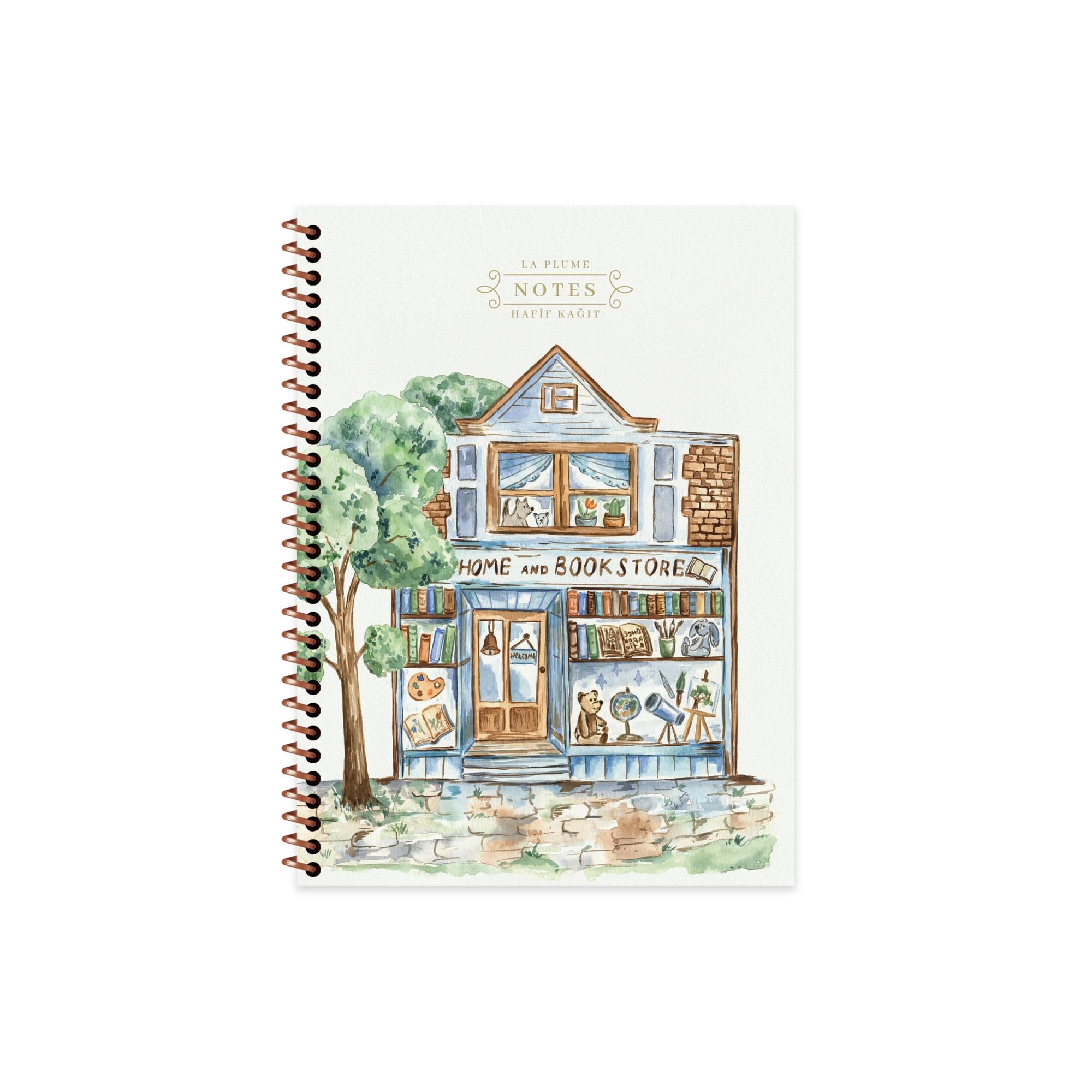 16,5x22,5 Karton Kapak Çizgili La Plume Shop Defter - Mavi