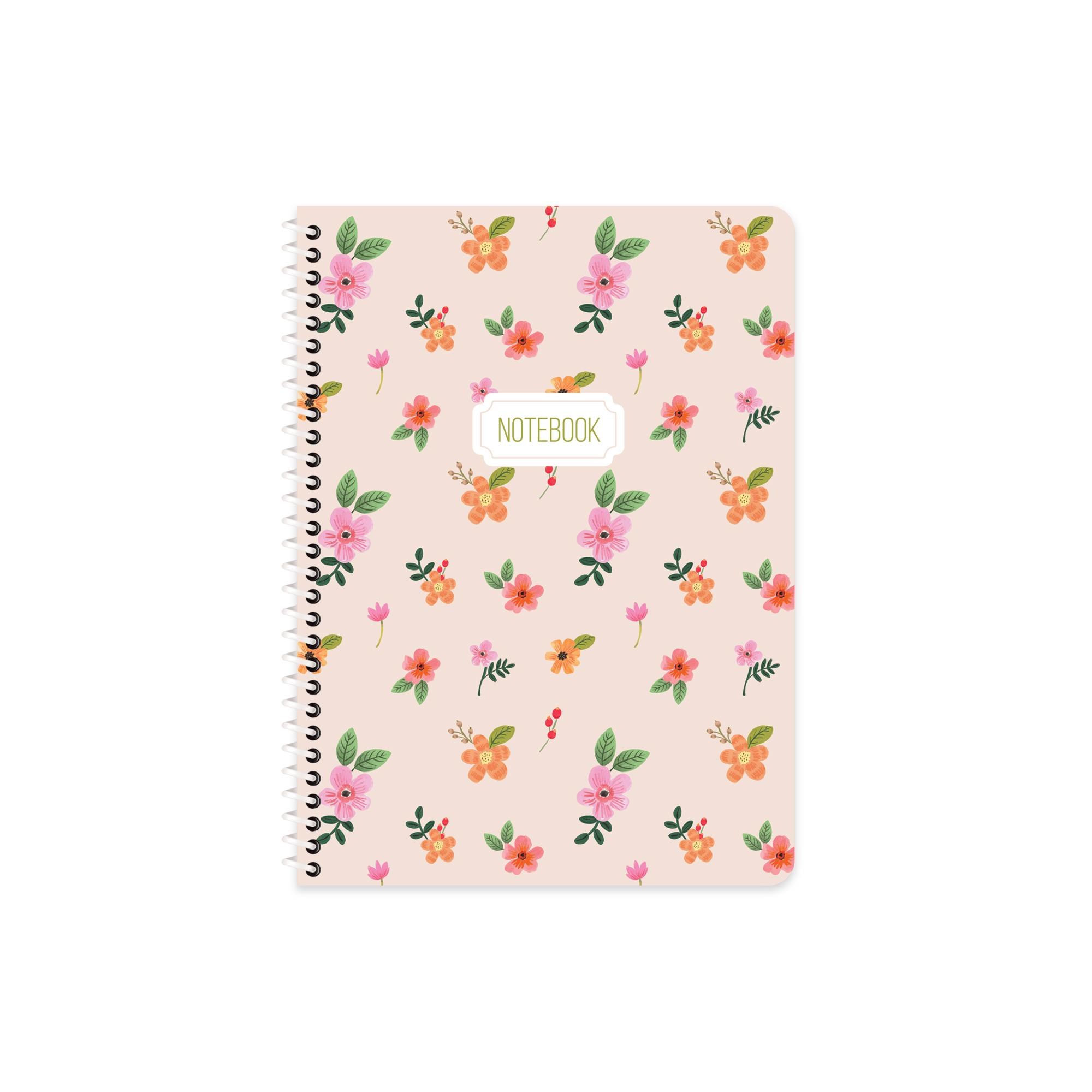 16,5x22,5 Spiralli Karton Kapak Çizgili Blume Defter - Turuncu