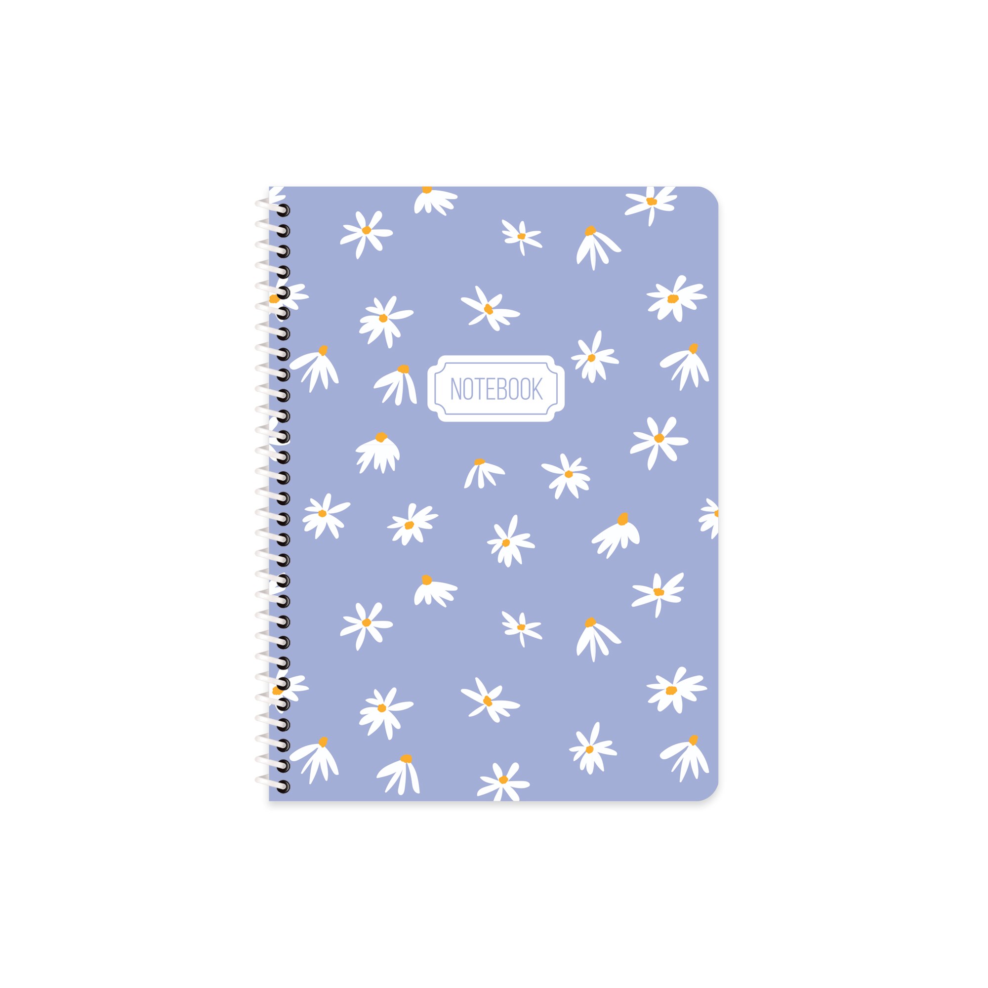 16,5x22,5 Spiralli Karton Kapak Çizgili Blume Defter - Mavi