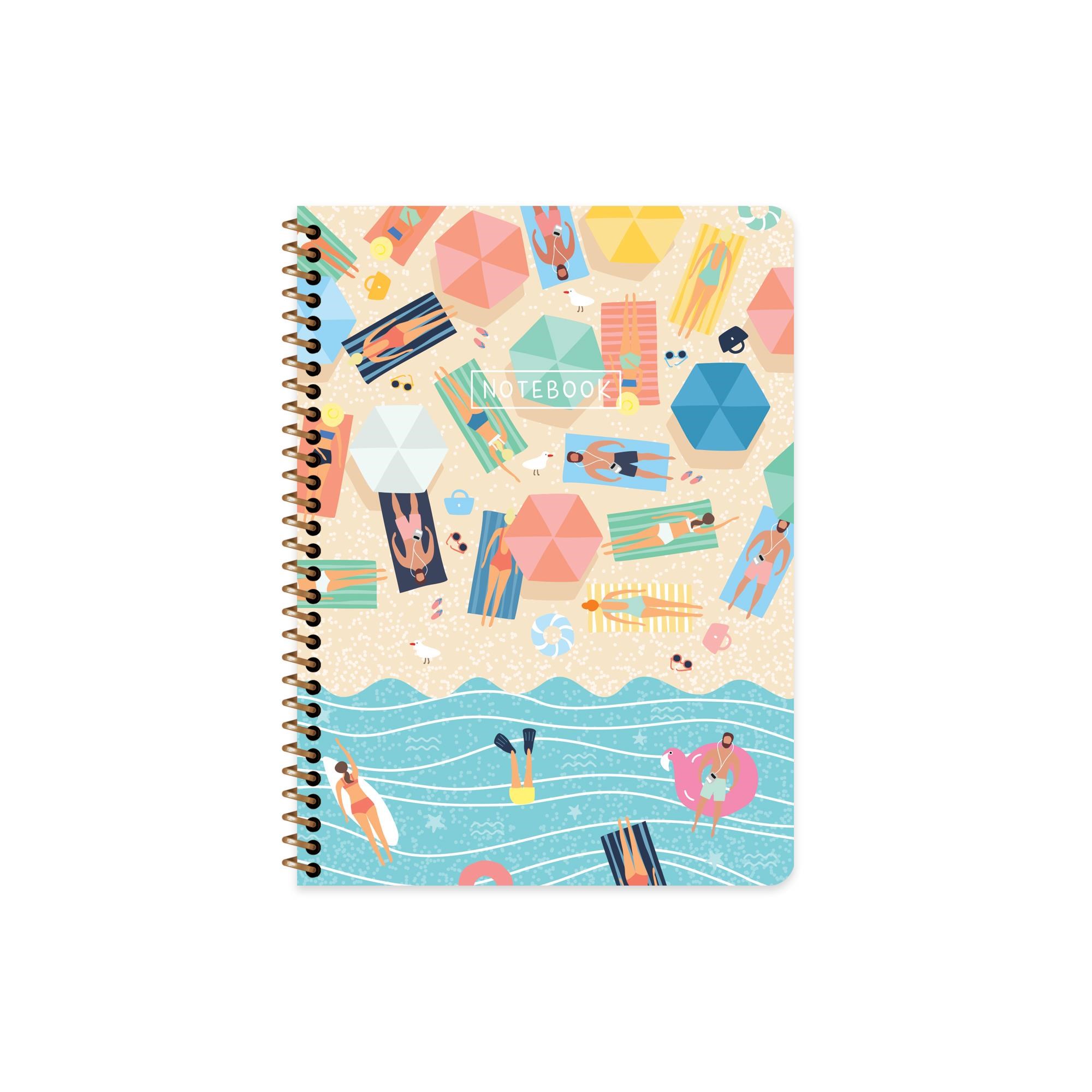 16,5x22,5 Spiralli Karton Kapak Çizgili Mevsimler Defter - Yaz