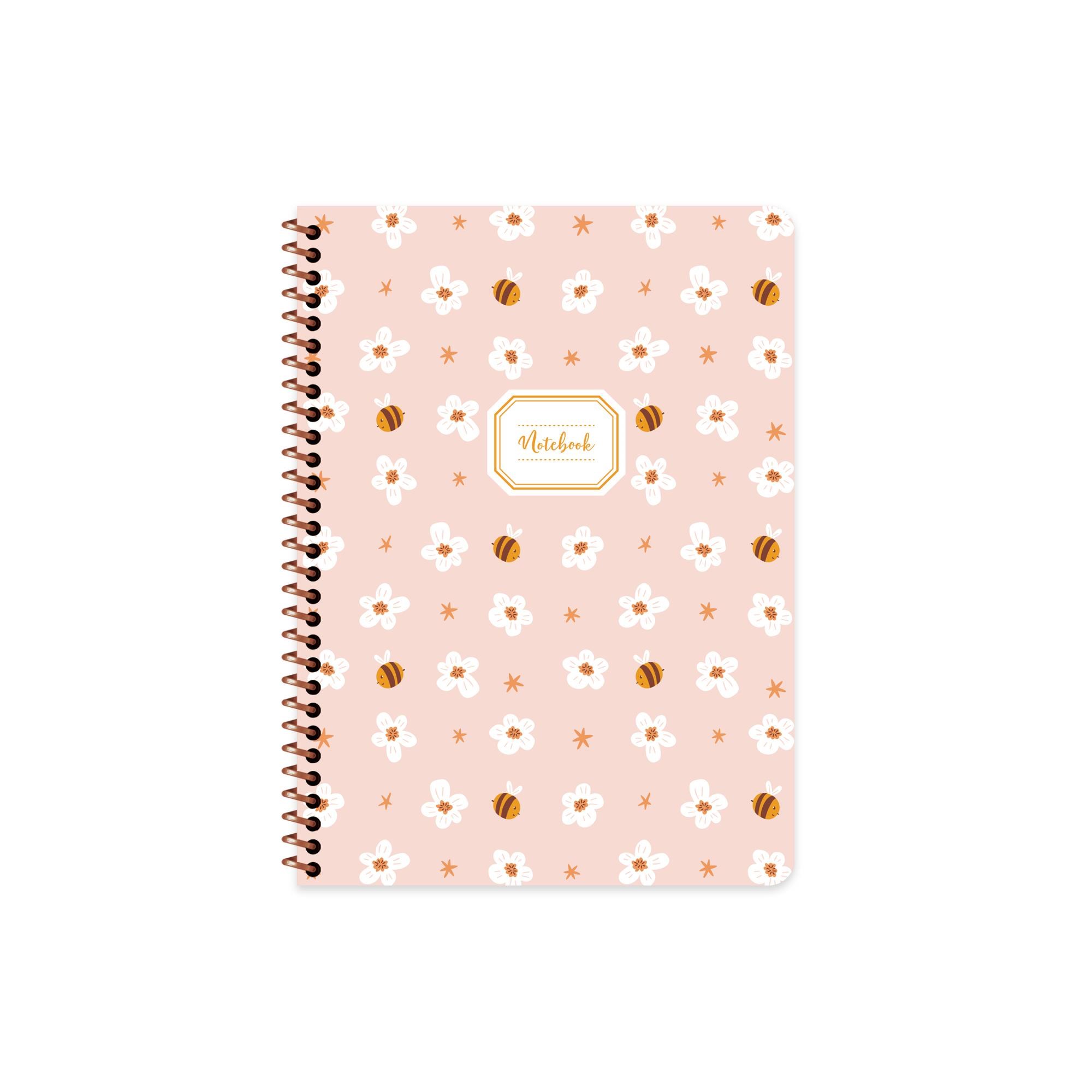 16,5x22,5 Spiralli Karton Kapak Çizgili Hayvanlar Defter - Arı