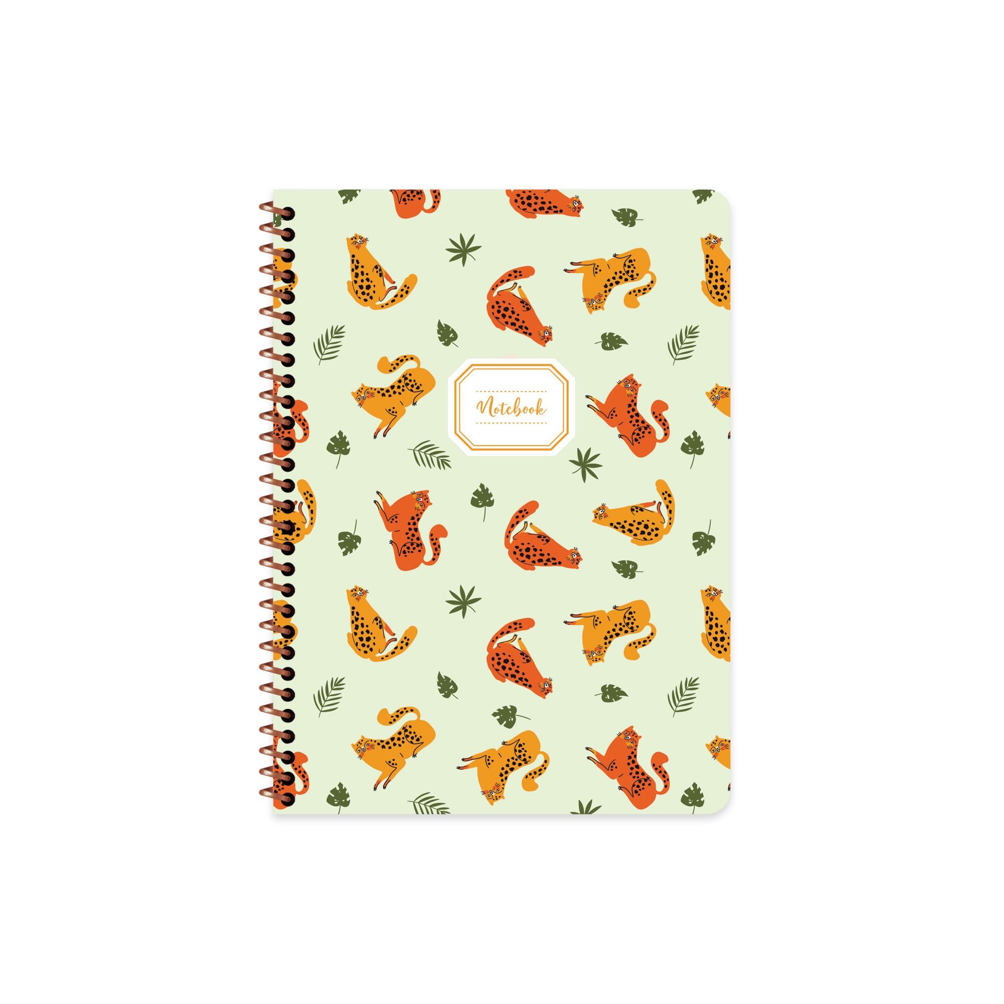 16,5x22,5 Spiralli Karton Kapak Kareli Hayvanlar Defter - Kedi  