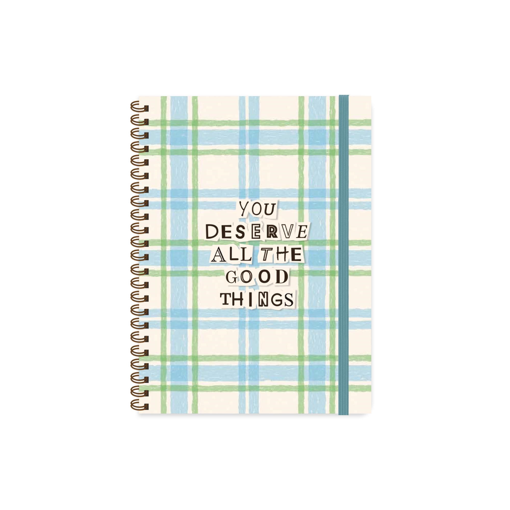 16,5x22,5 Spiralli Sert Kapak Kareli Vibes Defter - Good Things