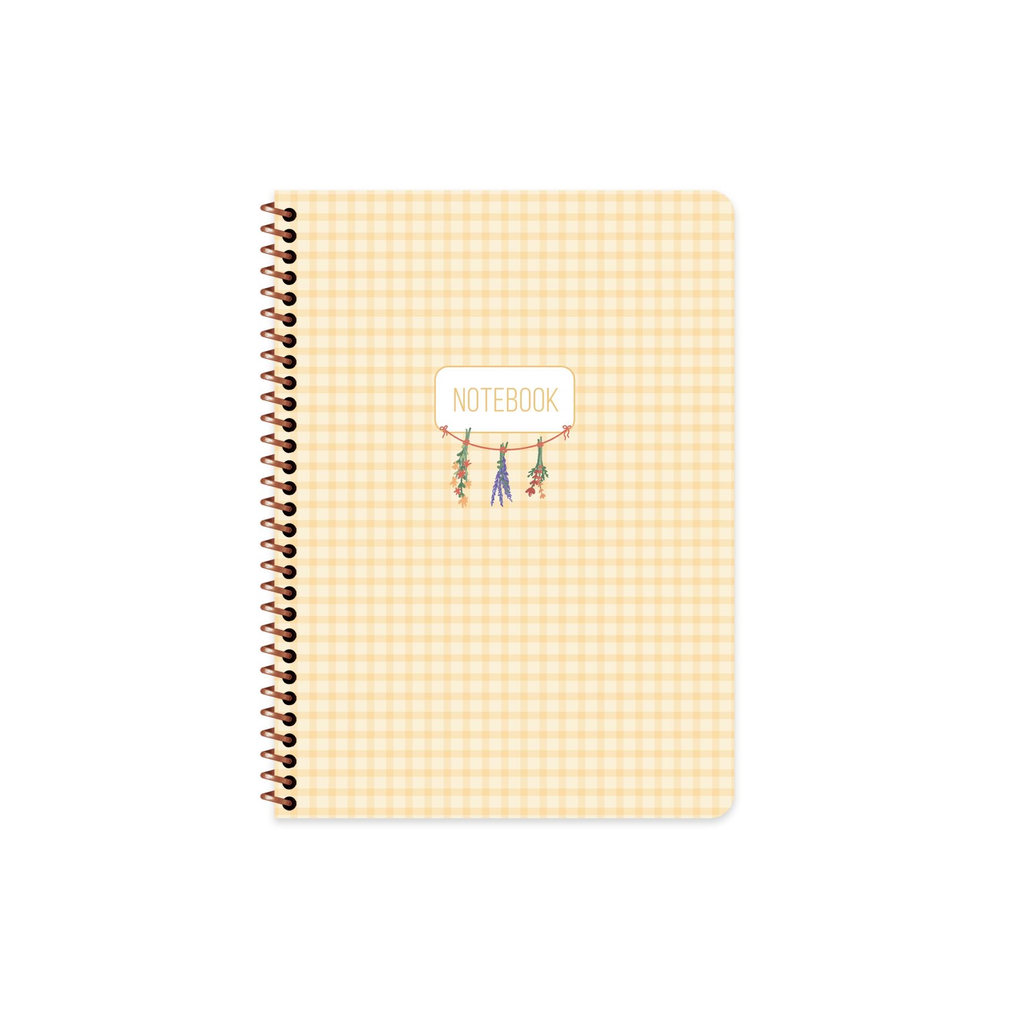 16,5x22,5 Spiralli Sert Kapak Pötikare Çizgili Defter - Sarı