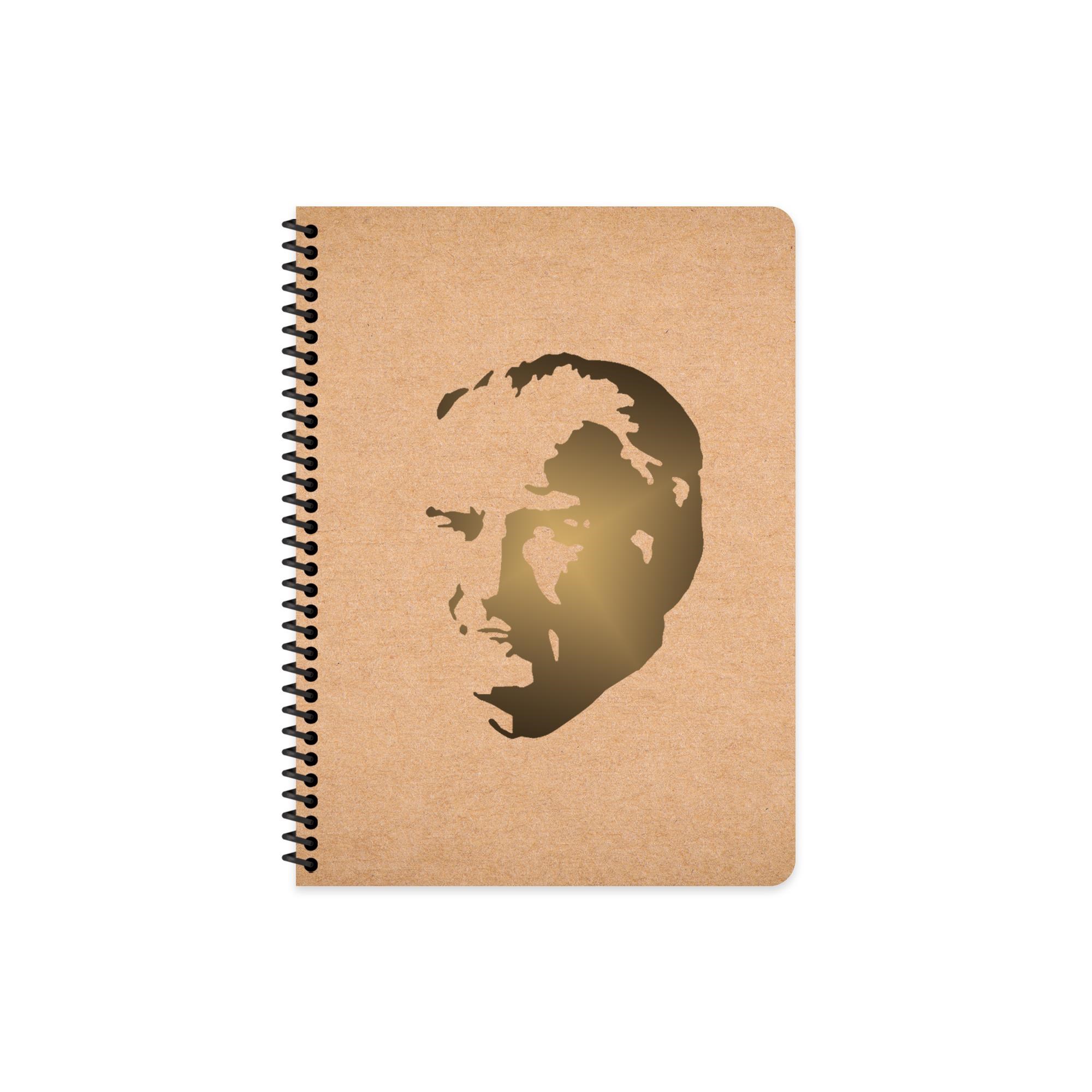 16,5x22,5 Spiralli Sert Karton Kapak Çizgisiz Funky Atatürk Defter - No: 1
