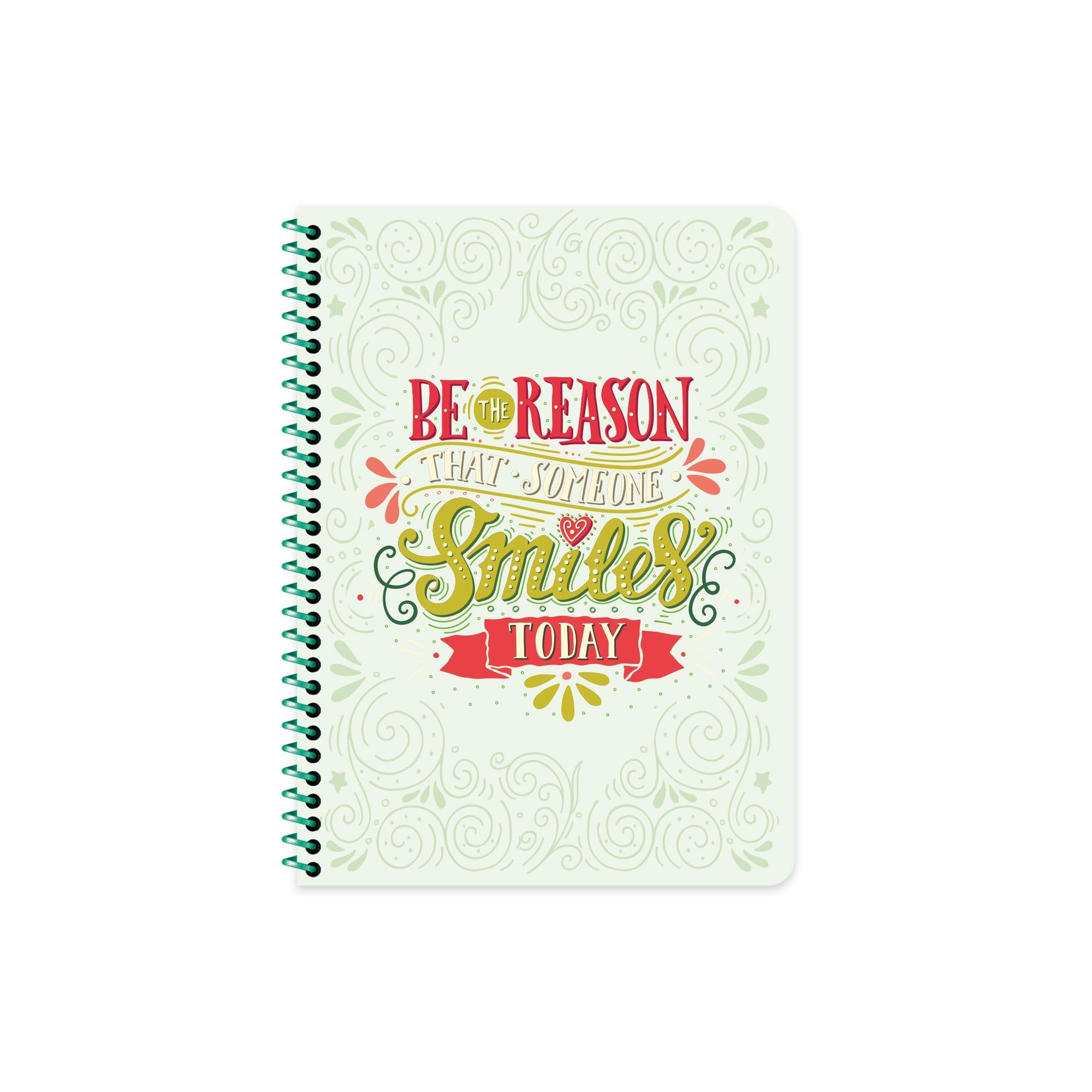 16,5x22,5 Tel Dikişli Plastik Kapak Kareli Motto Defter - Yeşil