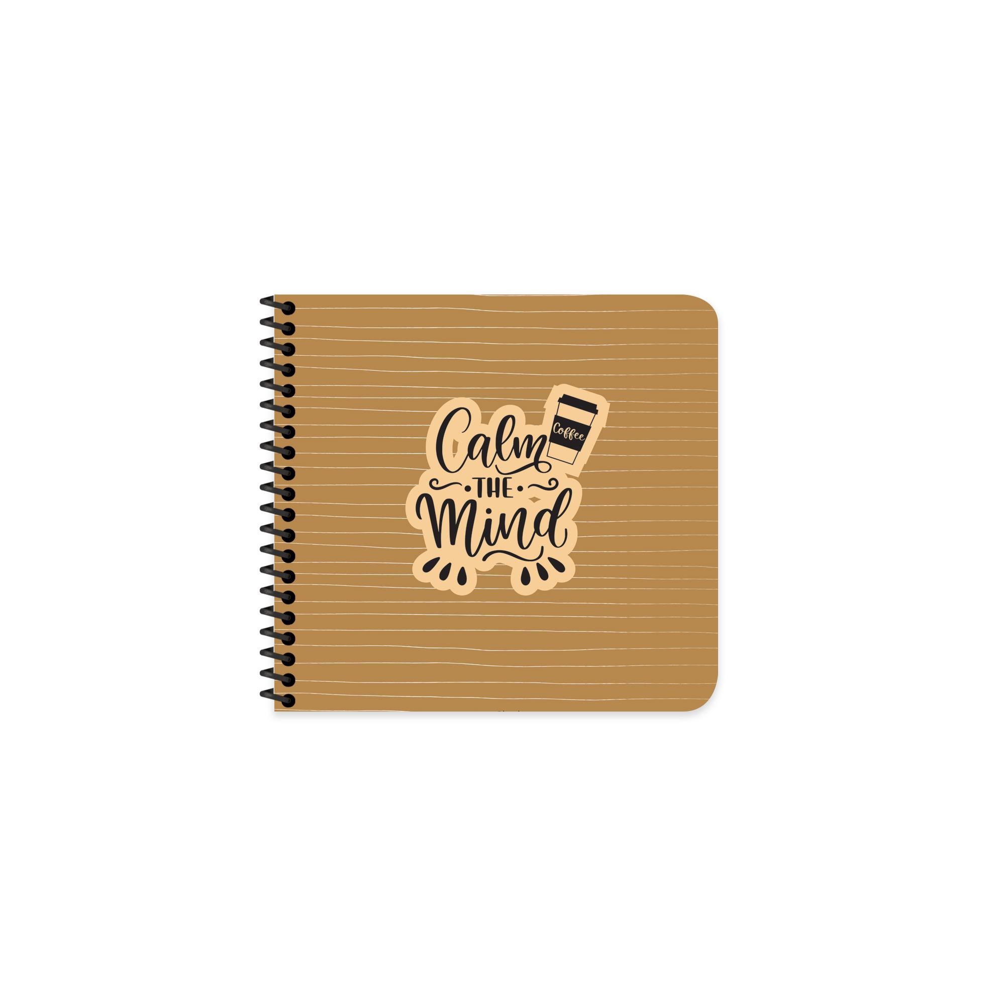 16x15 Karton Kapak Çizgili Kahve Defter - Positive