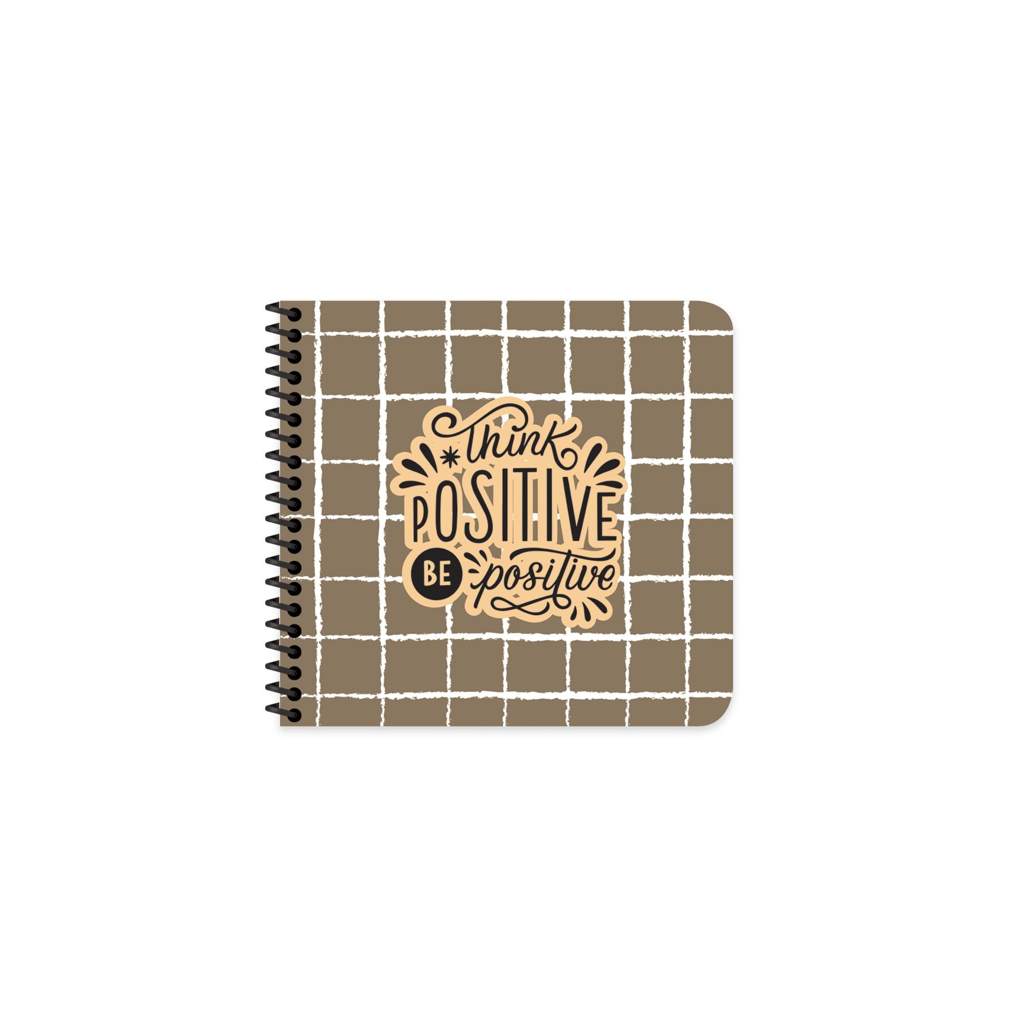 16x15 Karton Kapak Çizgili Kahve Defter - Breathe