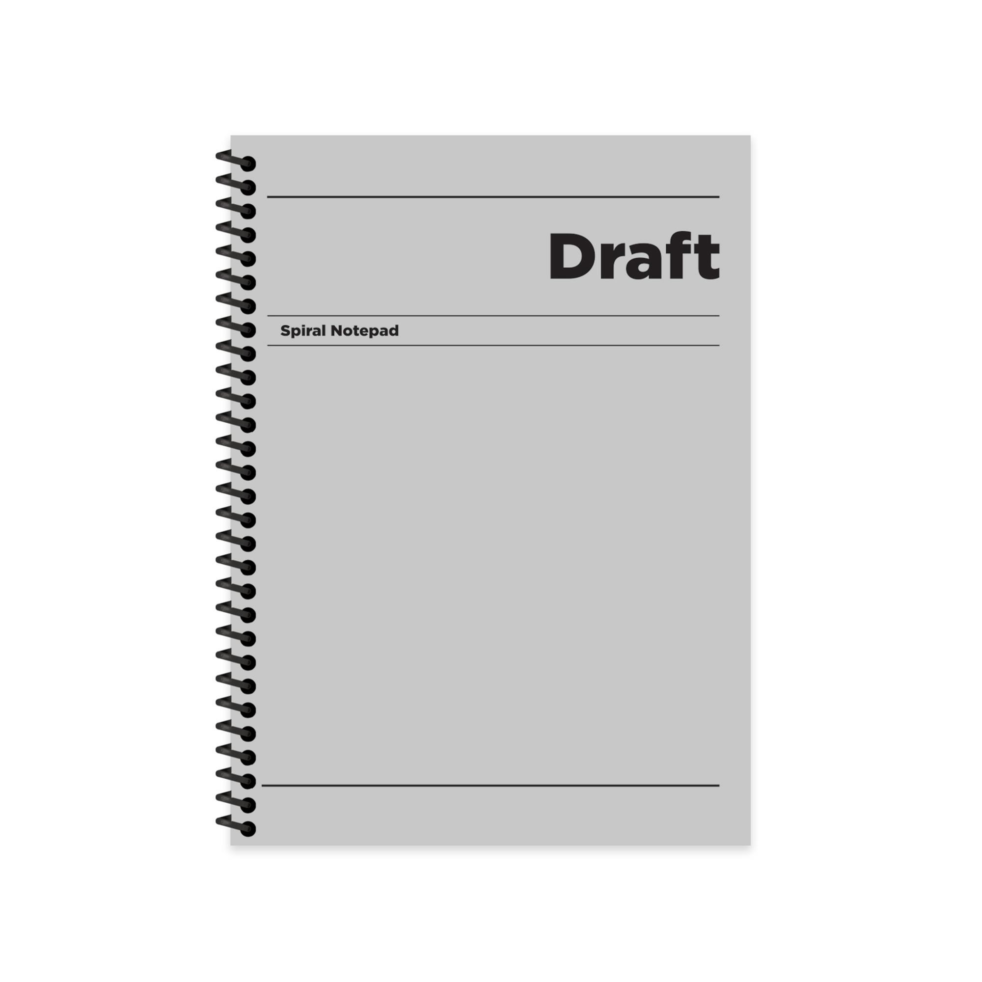 17x24 Spiralli Sert Kapak Kareli Draft Defter - Gri