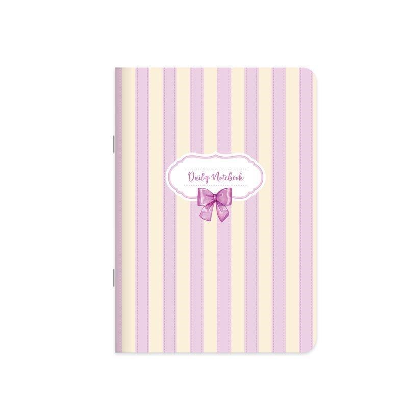 18,5x26 Kuşe Kapak Düz Kurdele Stickerli Defter - Mor Kurdele