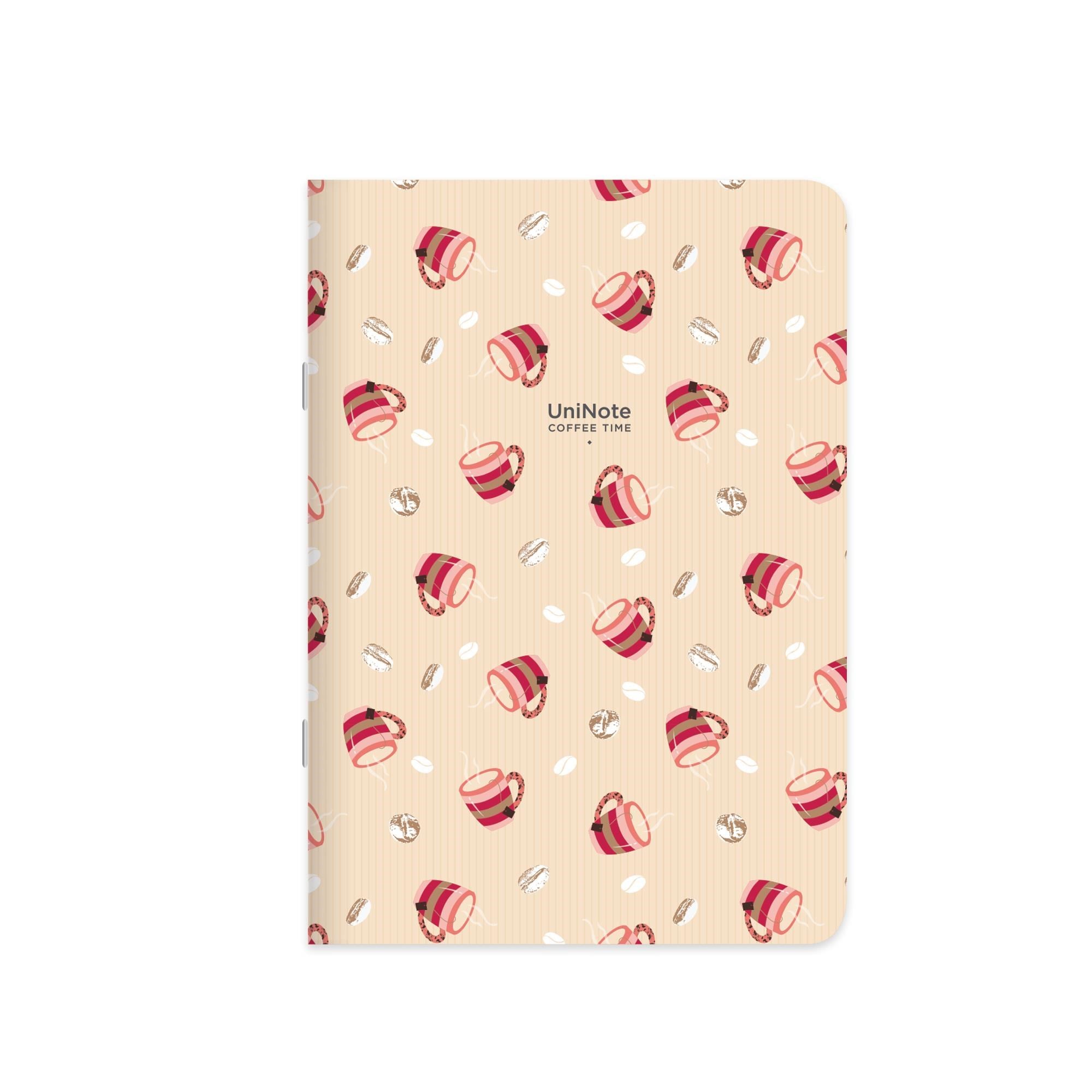 18,5x26 Tel Dikişli Kuşe Kapak Düz Uninote Coffee Time Defter - Pembe