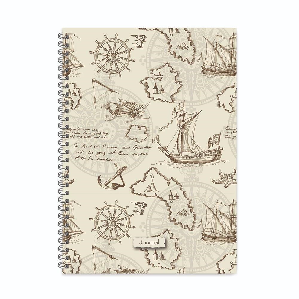 20x28 Spiralli Sert Kapak Çizgili Journal Defter - No:01