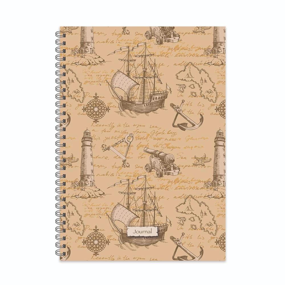 20x28 Spiralli Sert Kapak Çizgili Journal Defter - No:04