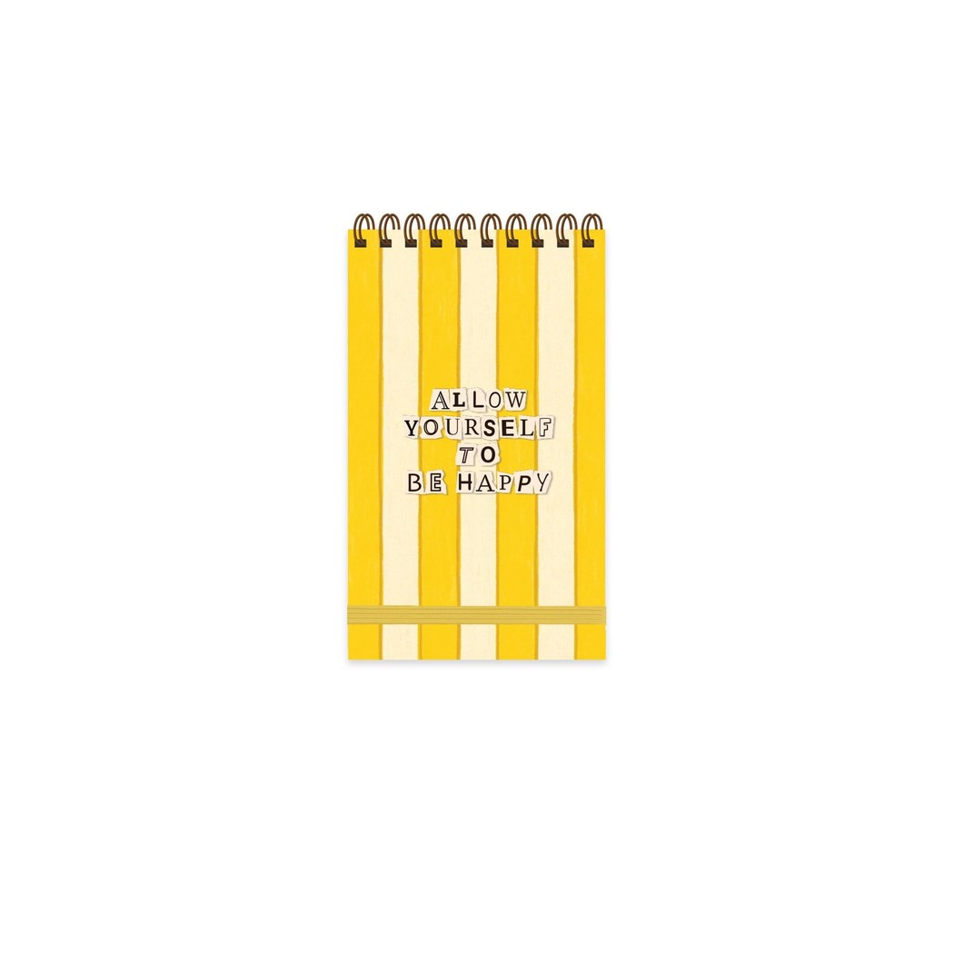 9x15 Spiralli Sert Kapak Çizgili Vibes Defter - Be Happy