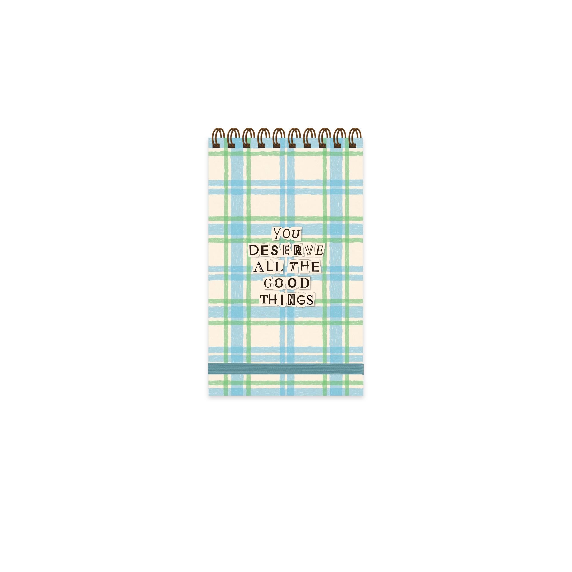 9x15 Spiralli Sert Kapak Kareli Vibes Defter - Good Things