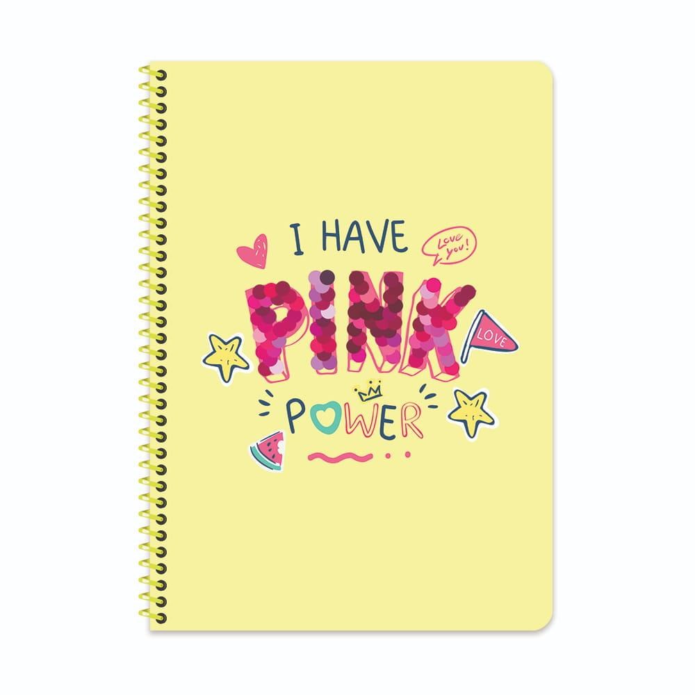 A4 Spiralli Gloss Kapak Kareli Defter - Pink Power